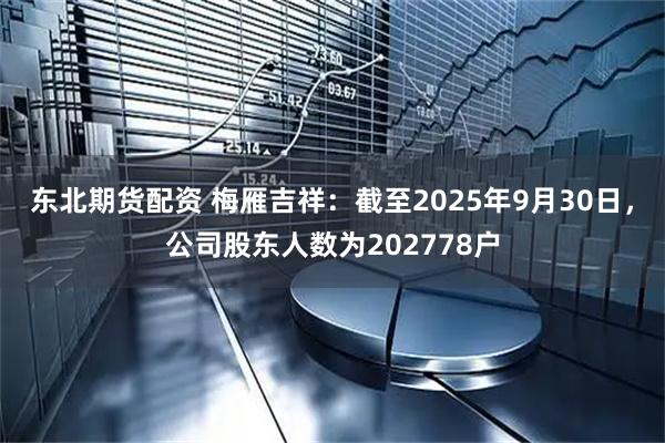 东北期货配资 梅雁吉祥：截至2025年9月30日，公司股东人数为202778户